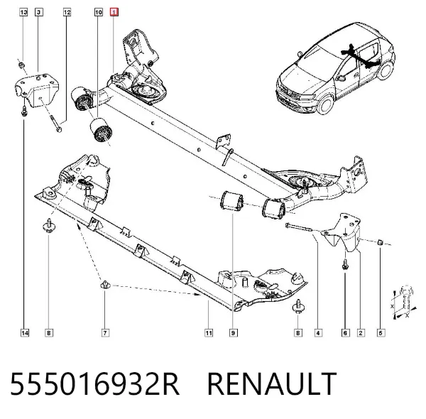 Подрамник задний 555016932R Renault (RVI)