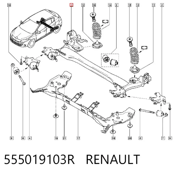 Подрамник задний 555019103R Renault (RVI)