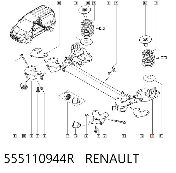 Подрамник задний Renault Kangoo II