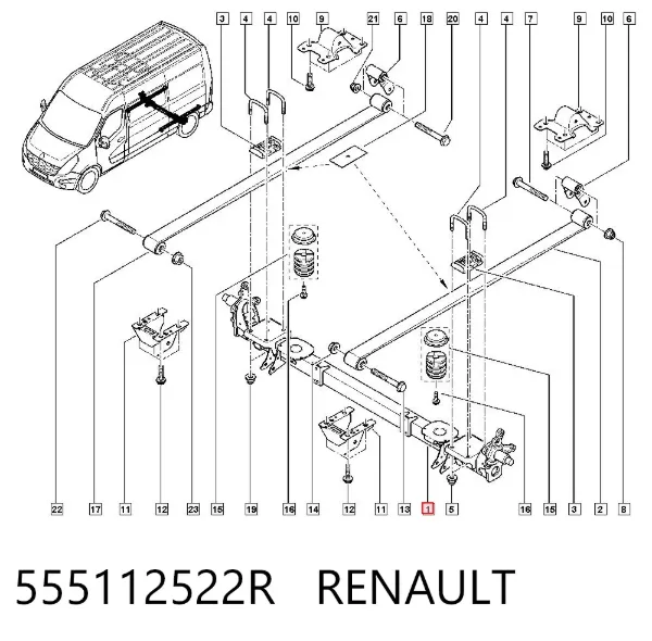 Подрамник задний 555112522R Renault (RVI)