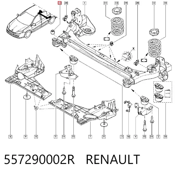 Сайлентблок тяги поперечной (задней подвески) 557290002R Renault (RVI)