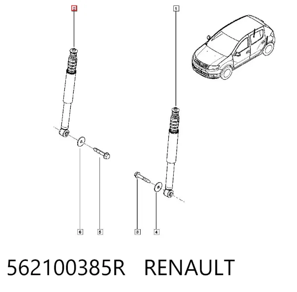 Амортизатор задний 562100385R Renault (RVI)