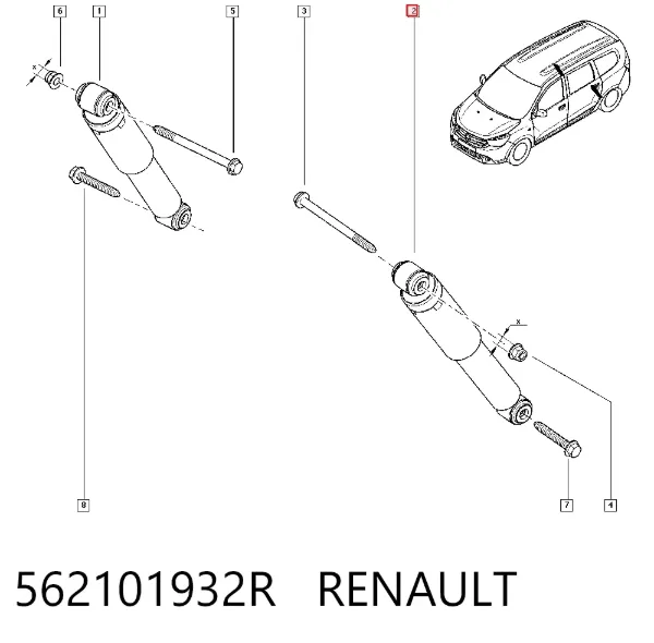 Амортизатор задний 562101932R Renault (RVI)