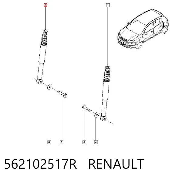 Амортизатор задний 562102517R Renault (RVI)