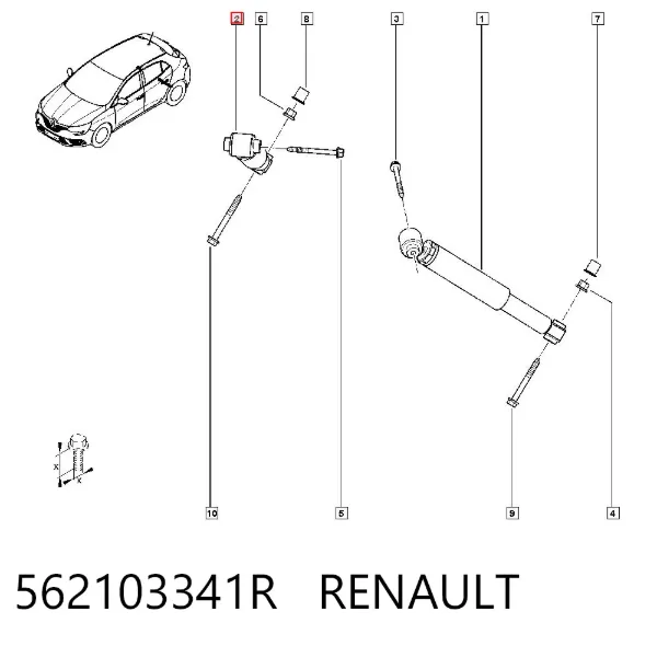 Амортизатор задний 562103341R Renault (RVI)