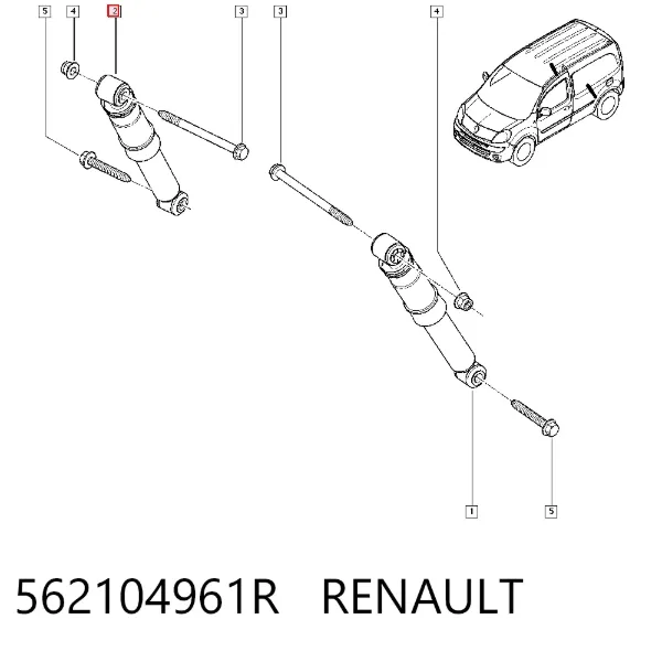 Амортизатор задний 562104961R Renault (RVI)