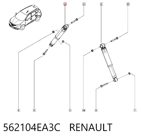 Амортизатор задний 562104EA3C Renault (RVI)