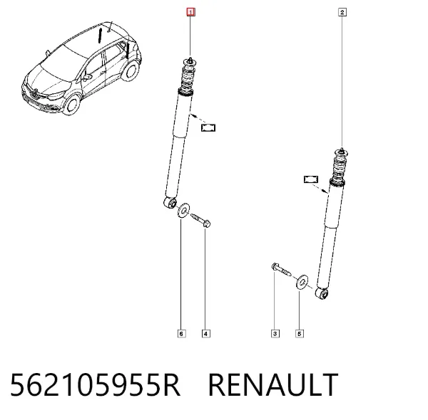 Амортизатор задний 562105955R Renault (RVI)