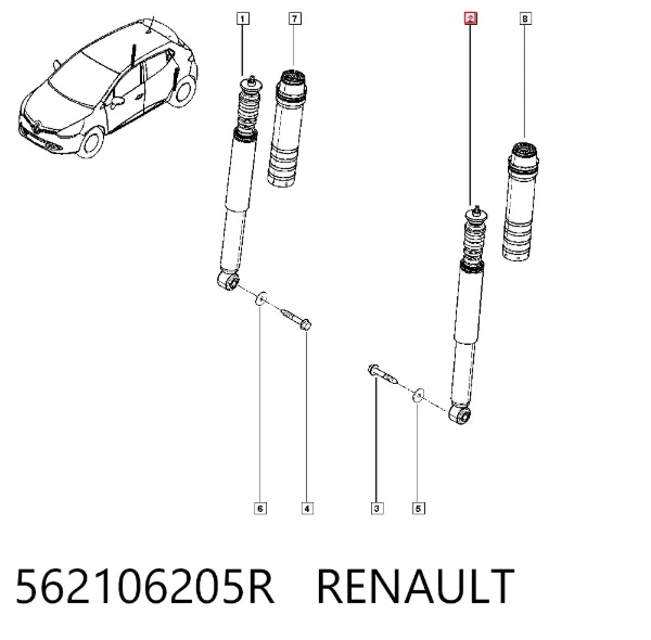 Амортизатор задний 562106205R Renault (RVI)