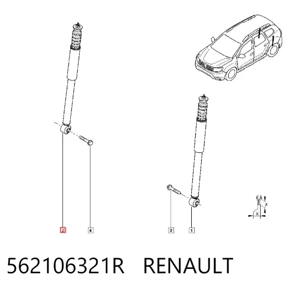 Амортизатор задний 562106321R Renault (RVI)