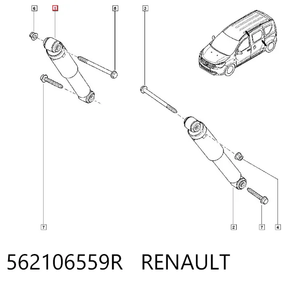 Амортизатор задний 562106559R Renault (RVI)