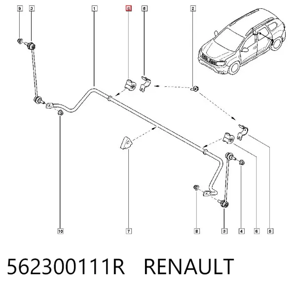 Втулка стабилизатора 562300111R Renault (RVI)