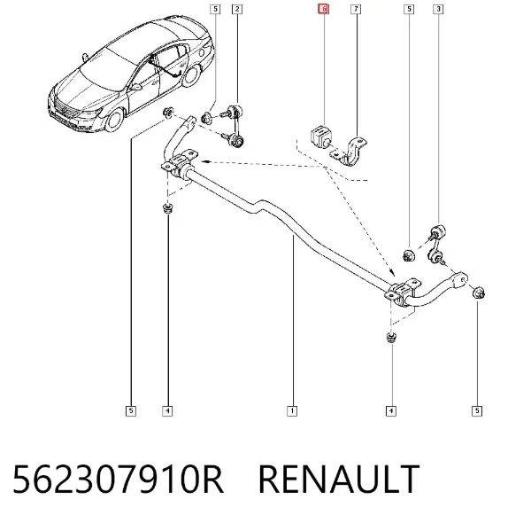 Втулка стабилизатора 562307910R Renault (RVI)