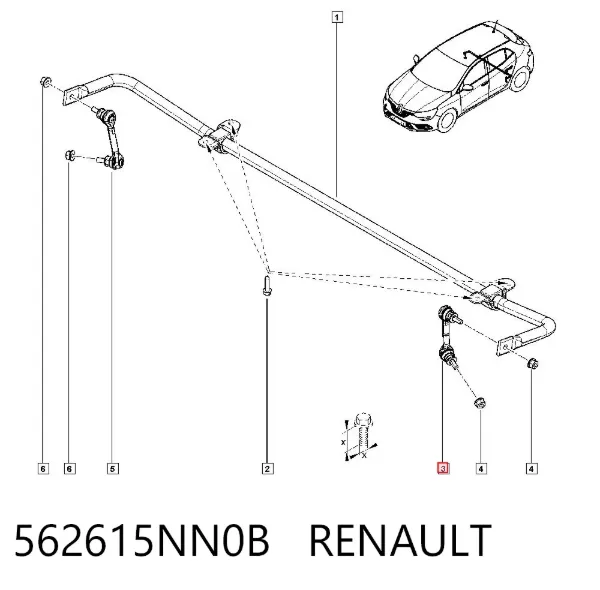 Левая стойка заднего стабилизатора 562615NN0B Renault (RVI)