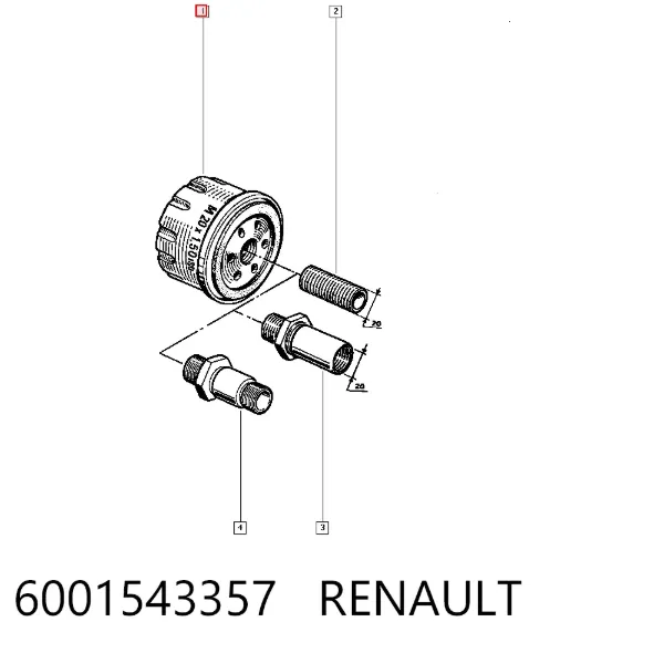 Масляный фильтр 6001543357 Renault (RVI)