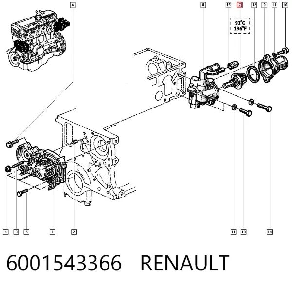 Термостат 6001543366 Renault (RVI)