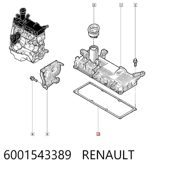 Прокладка клапанной крышки 6001543389 Renault (RVI)