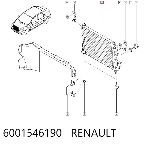 Радиатор 6001546190 Renault (RVI)