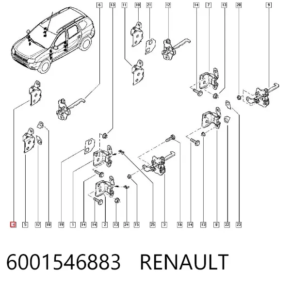 Петля двери передней 6001546883 Renault (RVI)
