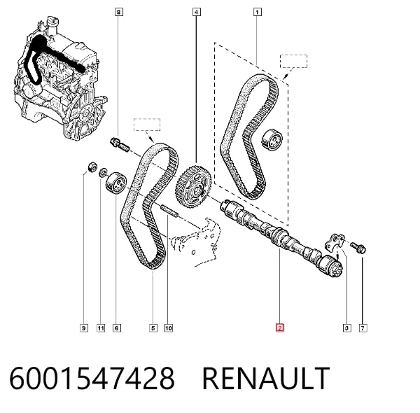 Распредвал 6001547428 Renault (RVI)