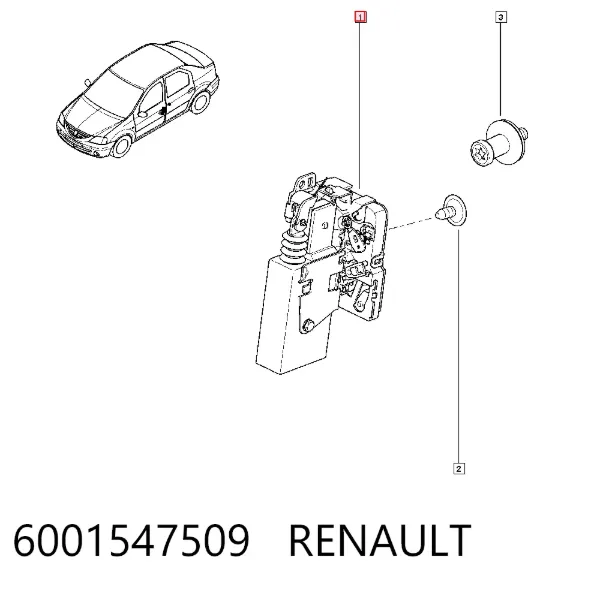 Замок водительской двери 6001547509 Renault (RVI)
