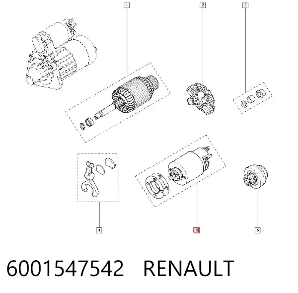 Втягивающее реле стартера 6001547542 Renault (RVI)