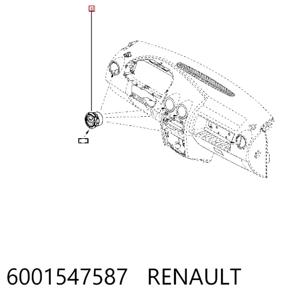 Решетка вентиляции салона на "торпедо" 6001547587 Renault (RVI)