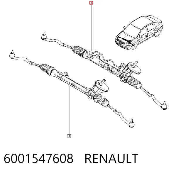 Рулевая рейка 6001547608 Renault (RVI)