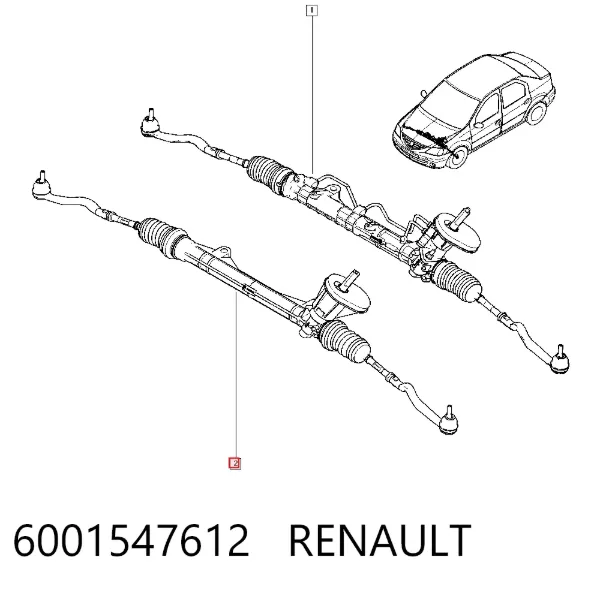Рулевая рейка 6001547612 Renault (RVI)