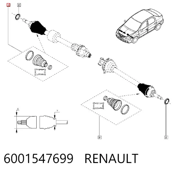 Пыльник ШРУСа наружный 6001547699 Renault (RVI)