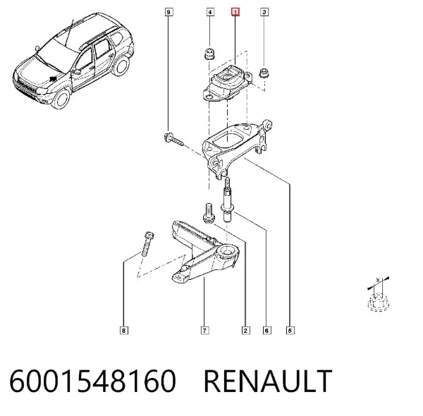 Левая подушка двигателя 6001548160 Renault (RVI)