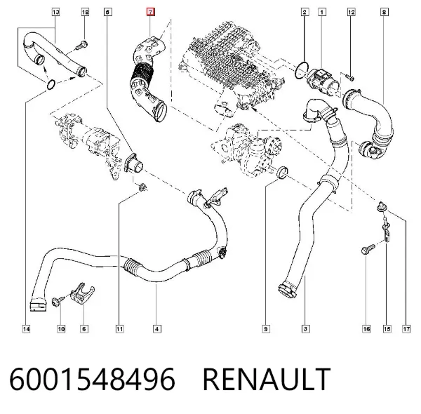 Впускной патрубок воздушного фильтра 6001548496 Renault (RVI)