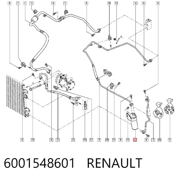 Осушитель кондиционера 6001548601 Renault (RVI)