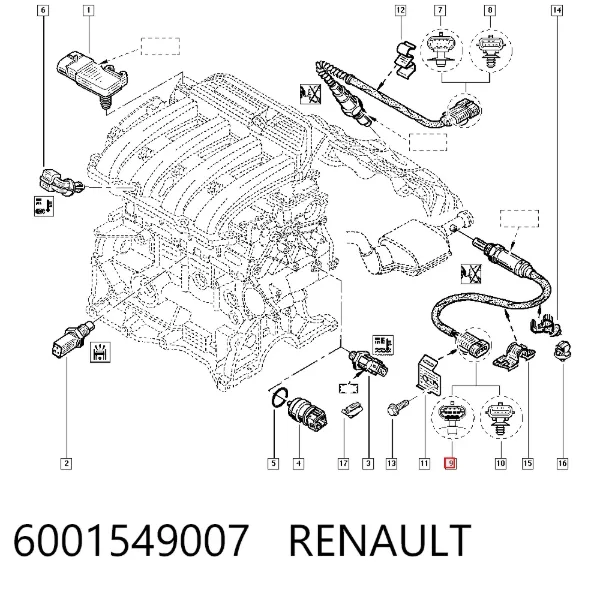 Лямбда зонд 6001549007 Renault (RVI)