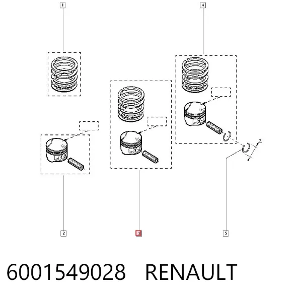 Поршень на 1 цилиндр 6001549028 Renault (RVI)
