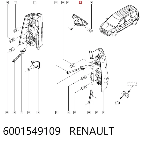 Задний стоп 6001549109 Renault (RVI)
