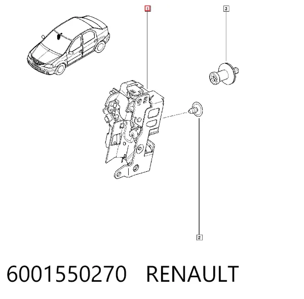 Замок передней правой двери 6001550270 Renault (RVI)