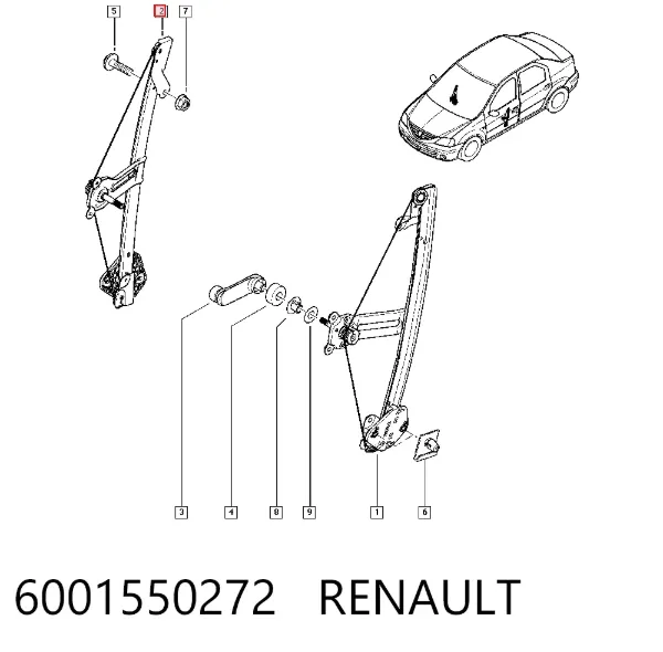 Стеклоподъемник передней правой двери 6001550272 Renault (RVI)