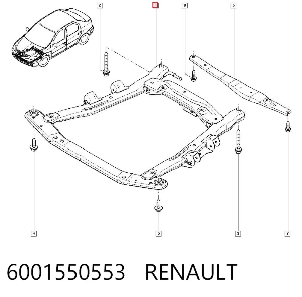 Хомут крепления втулки стабилизатора переднего 6001550553 Renault (RVI)