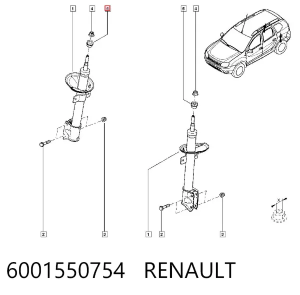 Втулка штока амортизатора переднего 6001550754 Renault (RVI)