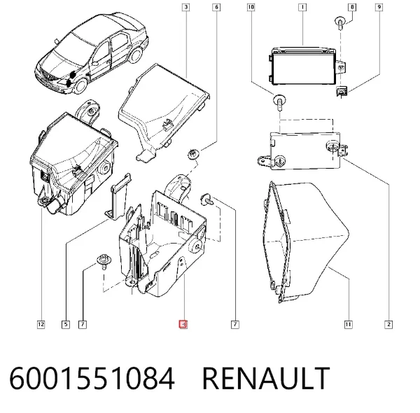 Корпус блока предохранителей 6001551084 Renault (RVI)