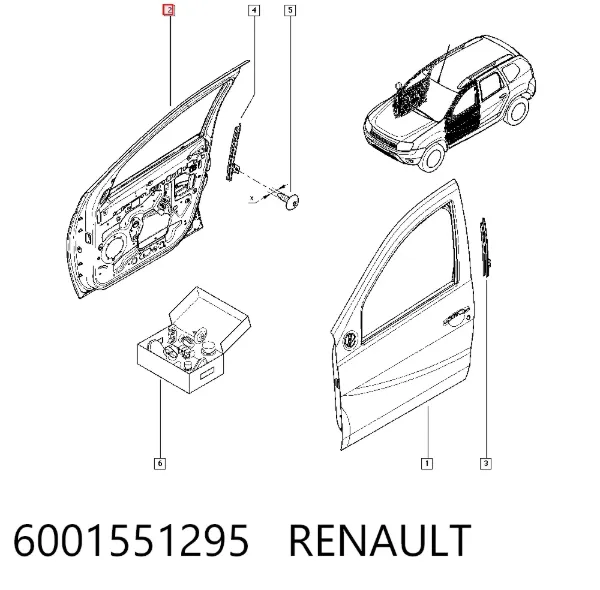 Дверь передняя правая 6001551295 Renault (RVI)