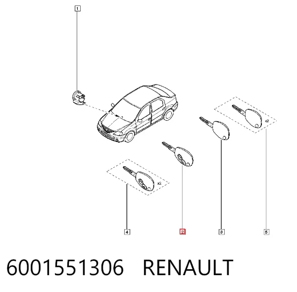 Блок иммобилайзера в ключе 6001551306 Renault (RVI)