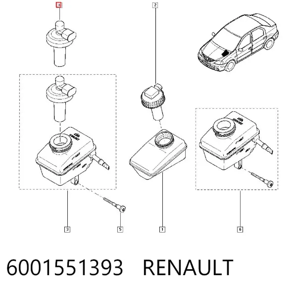 Крышка бачка главного тормозного цилиндра 6001551393 Renault (RVI)