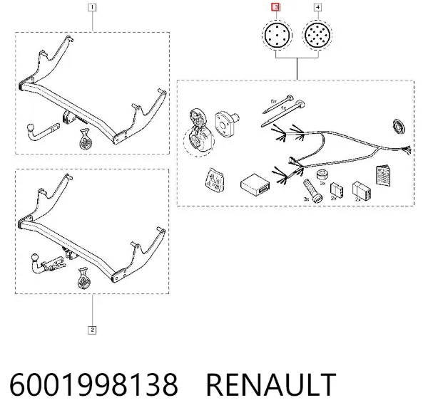 Проводка фаркопа 6001998138 Renault (RVI)