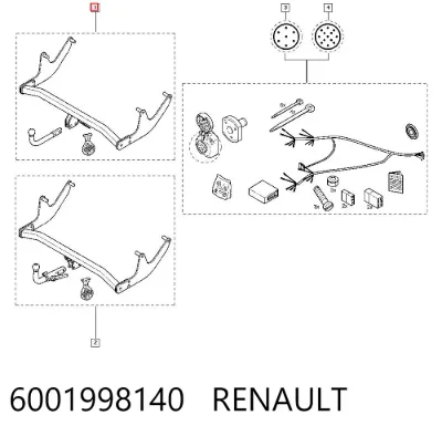 Фаркоп (шар) прицепного устройства RENAULT 6001998140