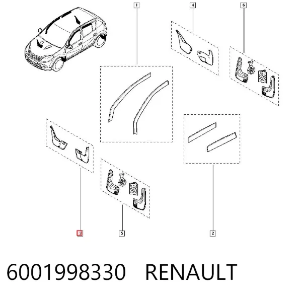 Передние брызговики 6001998330 Renault (RVI)