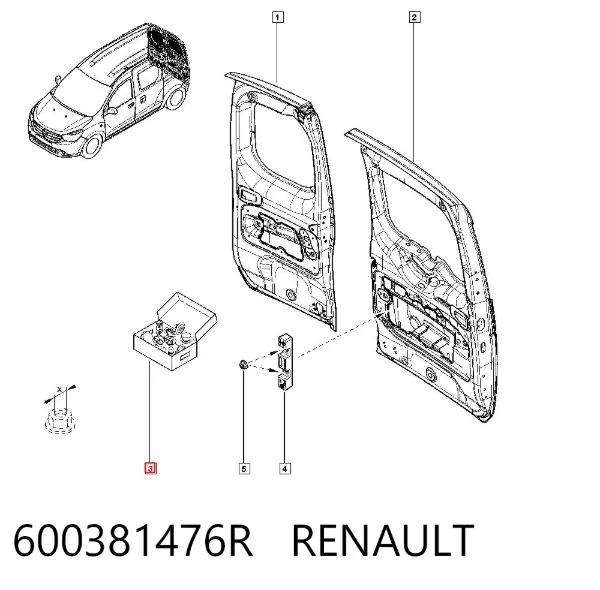Пистон (клип) крепления обшивки крышки багажника 600381476R Renault (RVI)