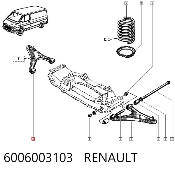 Нижний рычаг Renault Trafic I
