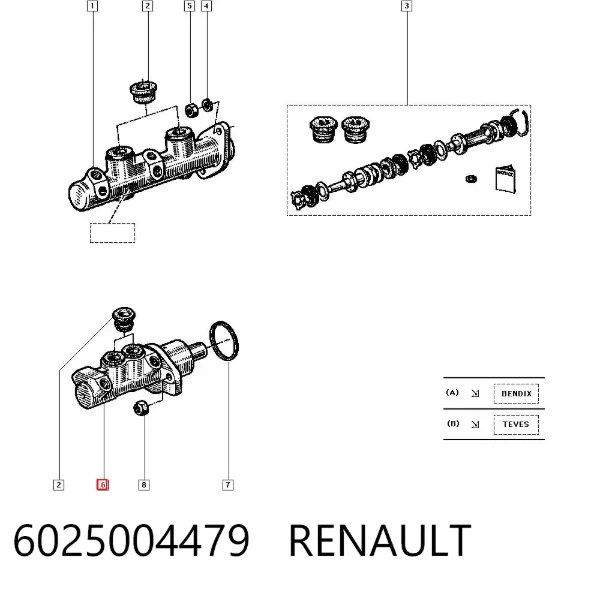 Главный тормозной цилиндр 6025004479 Renault (RVI)